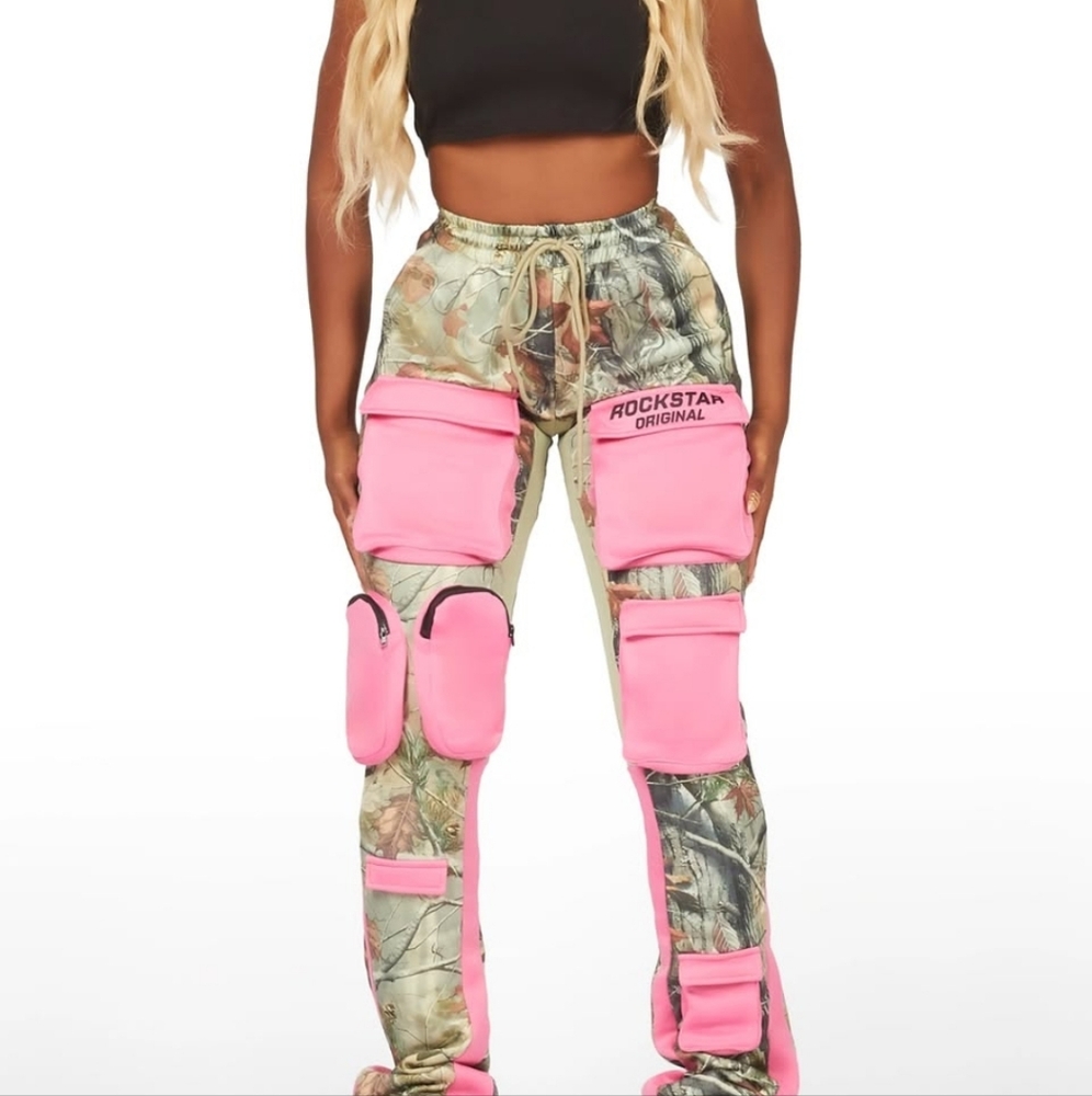 Rockstar pants green and pink nwt